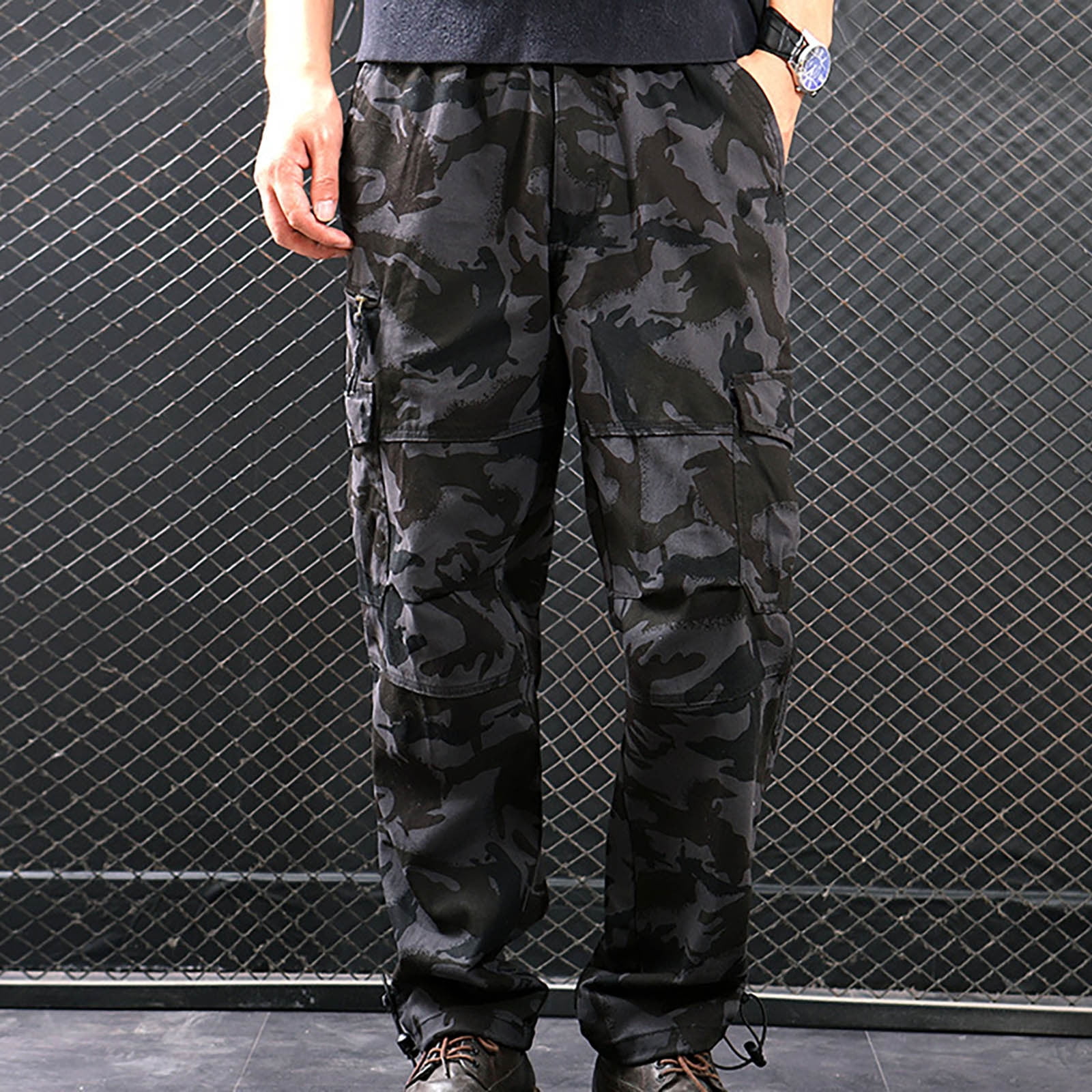 XFLWAM Men's Casual Cargo Pants Military Army Camo Pants Combat Work Pants  with 8 Pockets Black 3XL - Walmart.com
